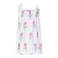 thumbnail image 6 of Taqqpue Women's Square Neck A-Line Sleeveless Mini Dress Summer Floral Print Tie Shoulder Cami Dress Flare Hem Boho Mini Dress Club Party Little Short Sundress, 6 of 9