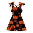 thumbnail image 4 of WhouRiu Girls Halloween Graphic Dresses Sleeveless Crew Neck A Line Dress Kids Comfortable Cute Party Sundress,6-7 Years, 4 of 5