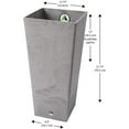 thumbnail image 4 of Algreen Valencia Square 13x13x28 Inch Flower Garden Plant Pot Planter, Gray, 4 of 4