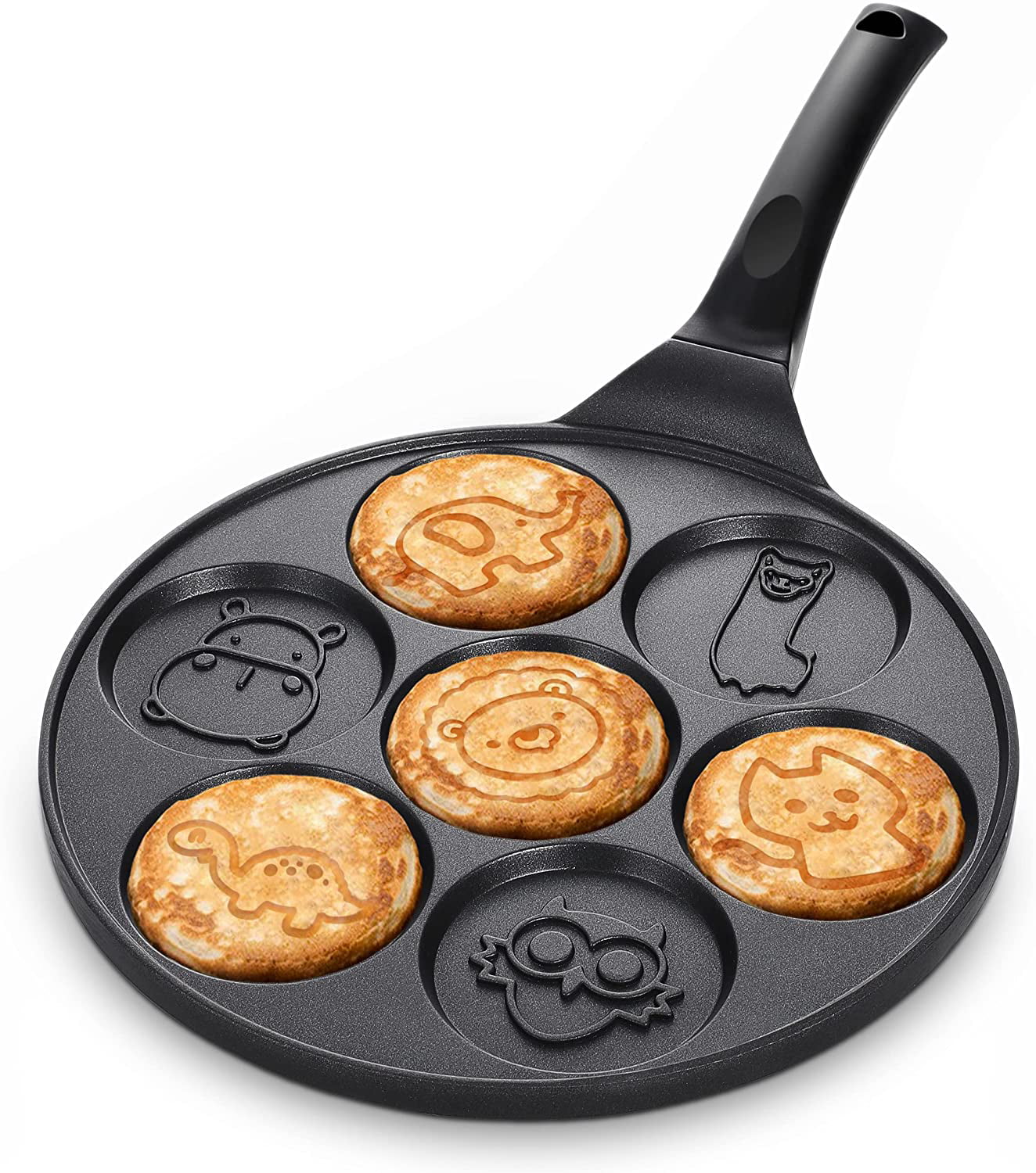 Kitchen Craft Cast Iron 7 Hole Blini Pancake Making Frying Pan 