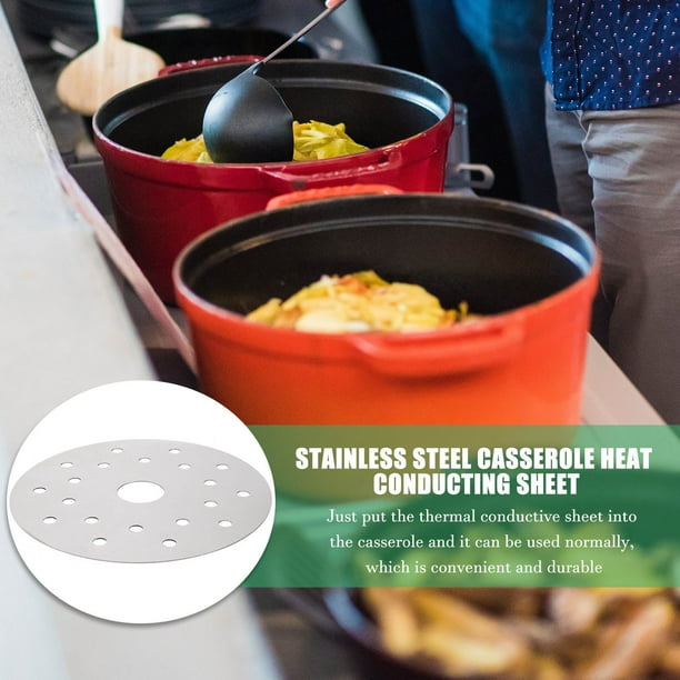 Nestingho 1Ud Pieza Conductora Térmica Para Cacerolas Cocina Acero Inoxidable Con Orificios Uniformes Color Plata