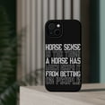 thumbnail image 4 of DistinctInk MagSafe Tough Case for Apple iPhone 13 (6.1" Screen) - Horse Sense Keeps it from Betting on People - Wireless Charging Compatible, 4 of 6