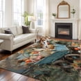 thumbnail image 3 of Easter Bunny 5'x8' Area Rug for Living Room, Rabbits Spring Flowers Eggs Country Vintage Washable Non-Slip Rugs for Bedroom Nursery Dining Room, Low-Pile Kitchen Carpet Large Entryway Rugs, 3 of 9