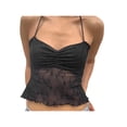 thumbnail image 2 of Women Vest, Sleeveless Lacing Halterneck Backless Flower See-through Patchwork Summer Tops for Club Party, 2 of 6