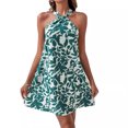 thumbnail image 1 of 2024 Printemps et Été Nouvelle Robe Courte Sans Manches à Volants Col Suspendu Robe Féminine, 1 of 5