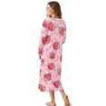 thumbnail image 2 of SEANATIVE Long Sleeve House Dress for Women Nightgown Soft Sleepwear Indoor Bedroom Dresses Winter Fall Sleepwear Stylish Nightdress for Bedtime Wear, S, Strawberry Cow Print Pink, 2 of 7