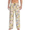 thumbnail image 1 of Balery Colorful Checkered 1 Pantalones de pijama para hombre, pijama ultraligero, pantalón de descanso-Large, 1 of 6