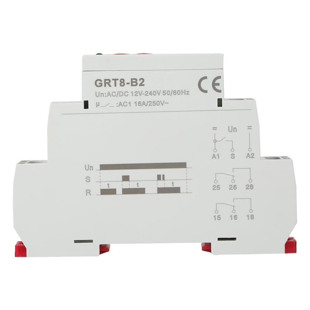 Speravity Relé de tiempo de retardo Indicador LED Electrodomésticos 0.1s-10d Temporizador de apagado Interruptor de perilla de control de Herramientas eléctricas CA/CC12V~240V