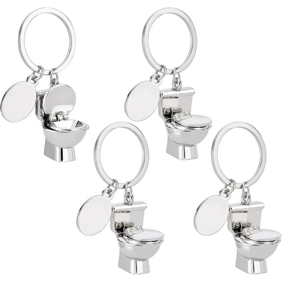Toilet Novelty Keychain Key Organizer Holder Funny Keyring Mini Key Charms Metal Toilet Seat Model Keychain diy