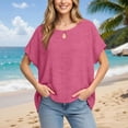 thumbnail image 2 of Diufon Cotton Linen Tees for Women Summer Casual Solid Color Tops Round Neck Short Sleeve T-Shirts, 2 of 7