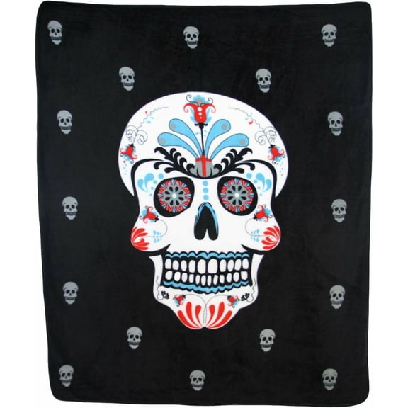 Sugar Skull Day of the Dead 50x60in Throw Blanket Super Soft Plush Fleece