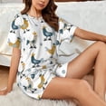 thumbnail image 4 of Fotbe Farm Roosters Print Pajama Set for Women 2 Piece Loungewear Short Sleeve Tops and Shorts Set Soft Sleepwear-4X-Large, 4 of 7