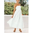 thumbnail image 2 of Chouyatou Women's Striped Back Smocked Maxi Dress Sexy Spaghetti Strap Cut Out Flowy Swing Long Dress, 2 of 3
