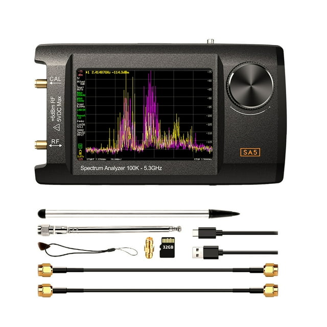 Analyseur de Spectre Multifonction 4 Pouces IPS LCD SA5 Générateur de Signal 100k-5.3GHz