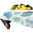 thumbnail image 4 of Blue Seashells Table Cloth, Summer Ocean Colorful Seashells Shellfish Bubbles Tablecloth for Dining Room Party Banquet, Rectangle(60x102in), 4 of 6