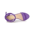 thumbnail image 4 of BLISSFUL STEP Women's Lace Up and Ankle Strap Block Heel Sandals Lavender 10, 4 of 7