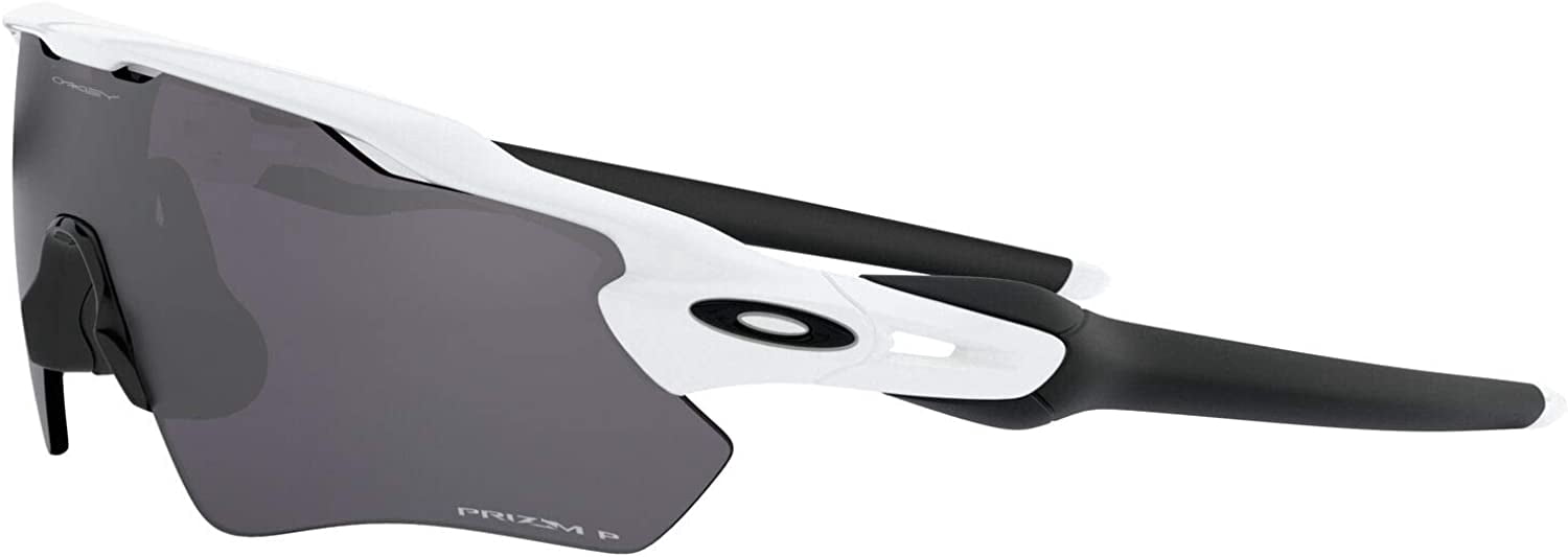 Oakley Mens Oo9208 Radar Ev Path Rectangular Sunglasses Polished White/Prizm Black Polarized 38 Millimeters