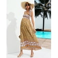 thumbnail image 6 of OYang Women's Maternity Dresses Boho Strapless Summer Casual Floral Maxi Dress Yellow-S, 6 of 7
