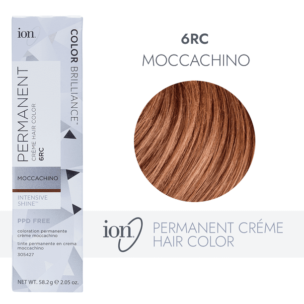 Ion Permanent Creme Hair Color 6RC Moccachino, Vegan, Cruelty Free