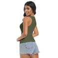 thumbnail image 3 of Womens Sleeveless Ribbed Fitted Tank Top Racerback Crew Neck Casual Vest, 3 of 6