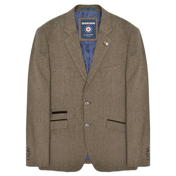 Lambretta Mens Morgan Herringbone Single-Breasted Blazer