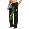 thumbnail image 2 of Disketp Space Dino Cartoon Black Men'S Pajama Pants - Ultra Soft Fleece Sleep And Lounge Pants (Size: S-Xxl), 2 of 9