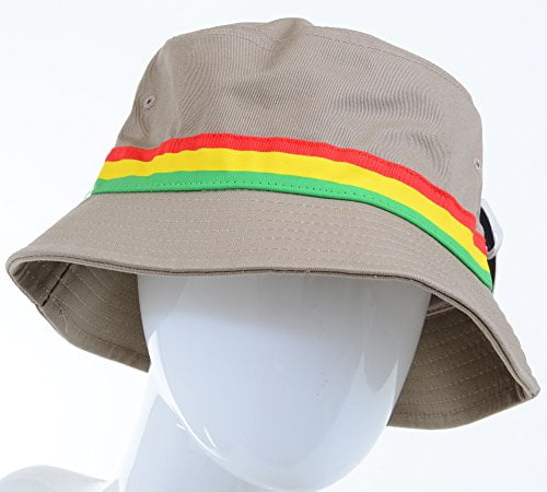 Rasta Reggae Jamaican Striped Unisex Bucket Sun Hat - Walmart.com