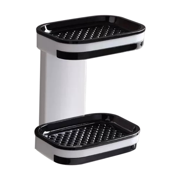 Zapatero para armario con ventosa para montaje en pared, doble fila, jabonera, doble capa, artefacto de almacenamiento para baños y aseos.