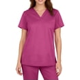 thumbnail image 5 of Hearthz Scrub Tops V Neck Short Sleeve Women’s Nurse Uniforms with Pocket Hot Pink Scrubs Top for Women, 5 of 5