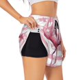 thumbnail image 3 of Lsque Flamingo Printed Women's Running Shorts with Liner Pockets,Elastic Quick Dry Workout Athletic Gym Yoga Shorts,Womens High Waist Shorts-, 3 of 9
