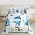thumbnail image 2 of Manfei White Xmas Snowmen Bedding Comforter Set,Hello Winter Twin Comforter Sets,Merry Christmas Bedding Set For Child,Breathable Home Decor Reversible,2pcs, 2 of 8