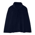 thumbnail image 2 of YABCSAZ Medieval Velvet Cloak Unisex Halloween Cape for Adults, Velvet Cosplay Cape with Stand Collar, Stage Costume Cloak, Gold Velvet Cape, Halloween Roleplay Cape, Short Cape, Navy, 2 of 7