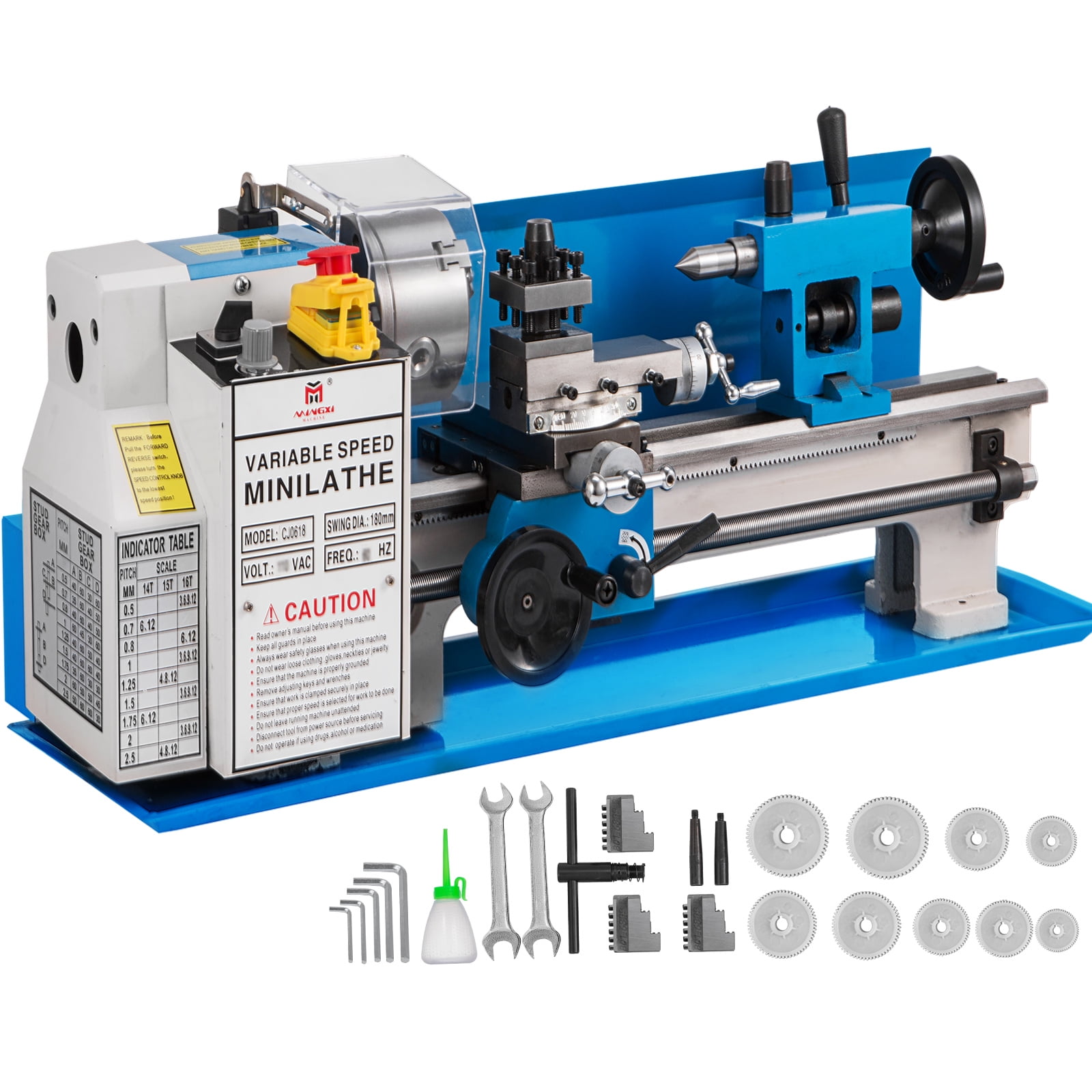 Alice begå Mantle VEVOR 7"x14" Mini Metal Lathe 550W Precision Metalworking Variable Speed  Milling - Walmart.com