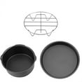 thumbnail image 4 of Juego de accesorios para freidora de aire Sincero 3 en 1 estante para pan barril para pasteles molde para Pizza negro, 4 of 10