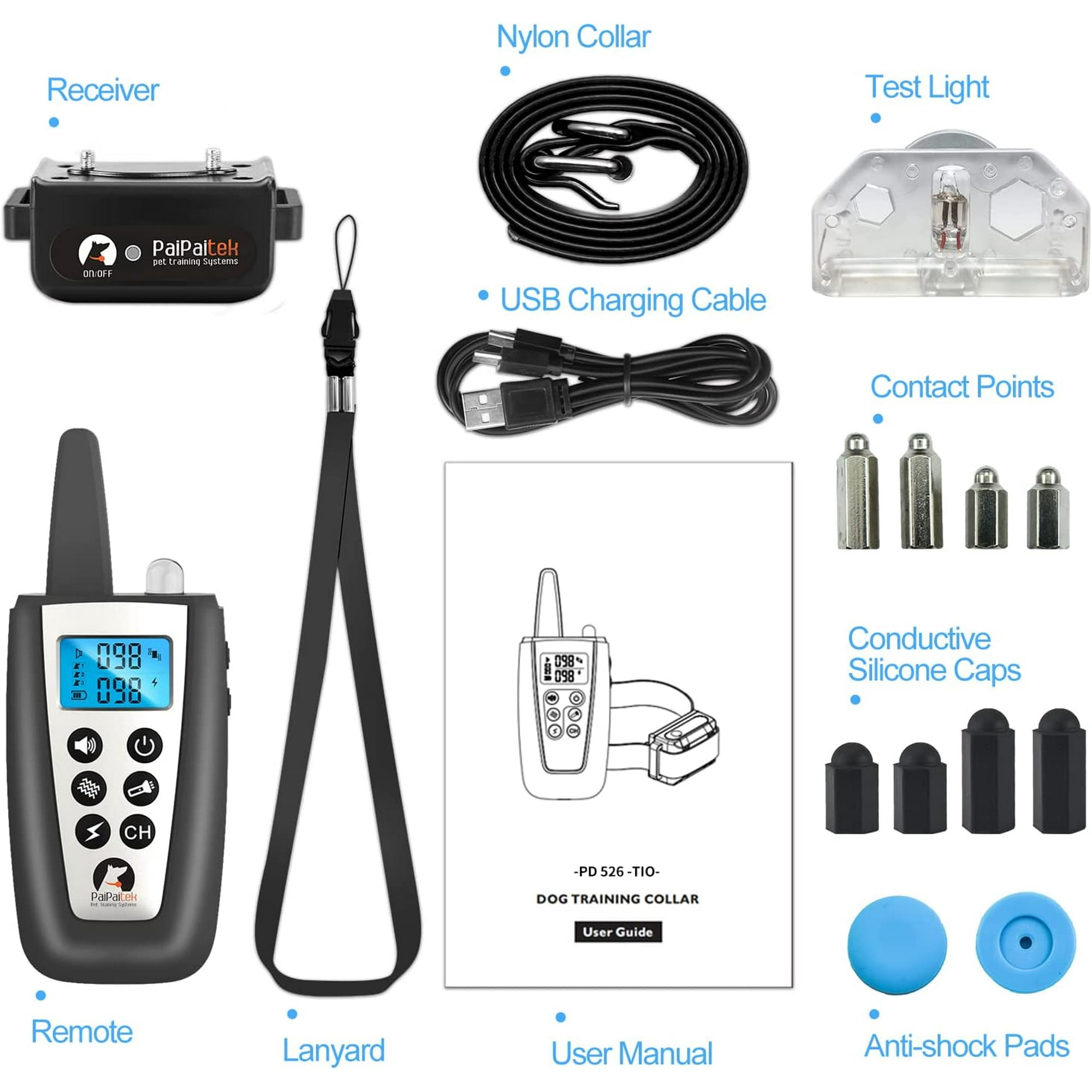 PaiPaitek Bark Collar with Remote Automatic Bark and Training Collar Combo with Beep Vibration Shock Auto Bark Mode Up to 3300ft Range Dog Shock Collar for Small Large and Medium Dogs