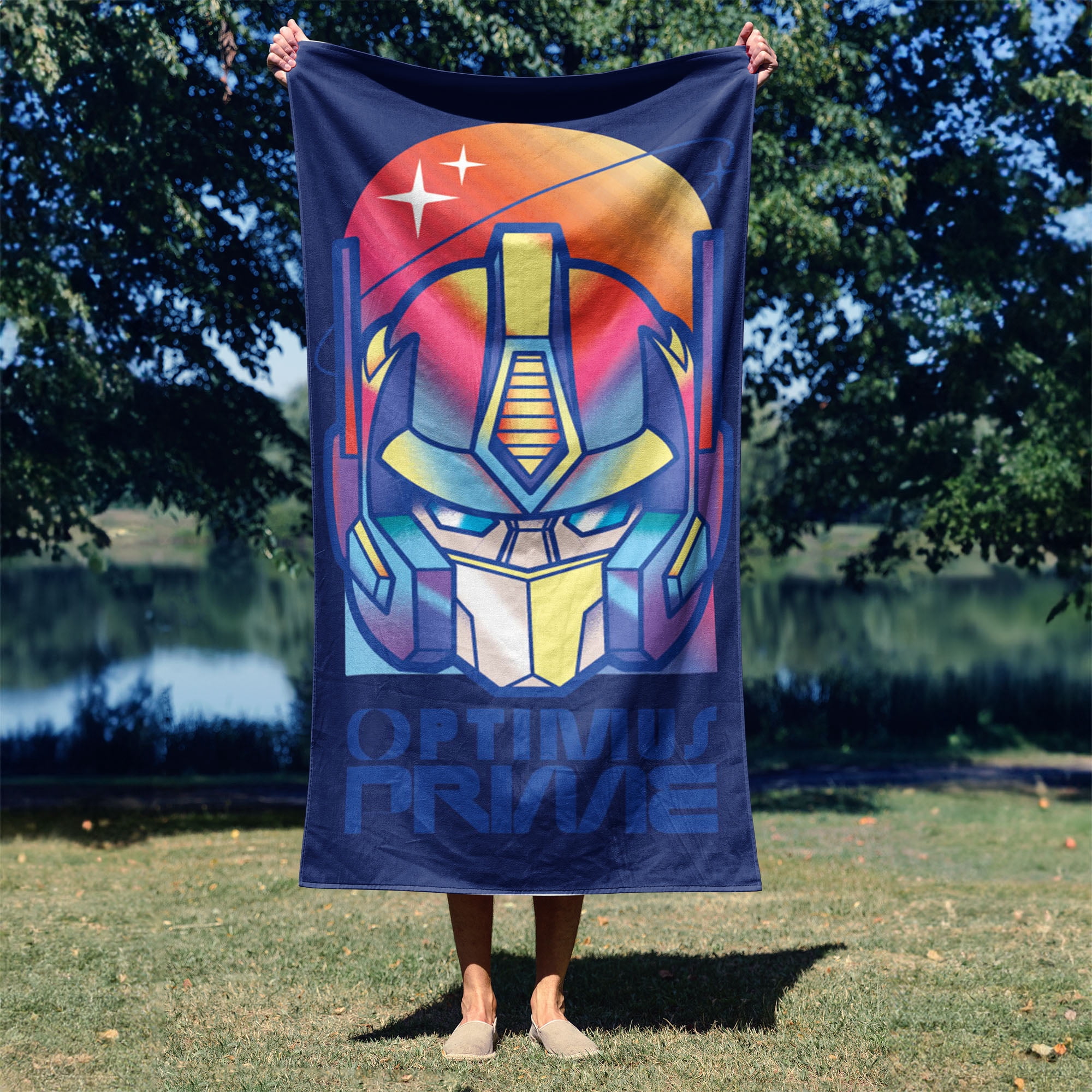 Transformers Rainbow Optimus Microfiber Beach Towel 30x60 inches