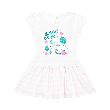 

Inktastic Mommy Loves Me-cute Elephants Gift Toddler Girl Dress