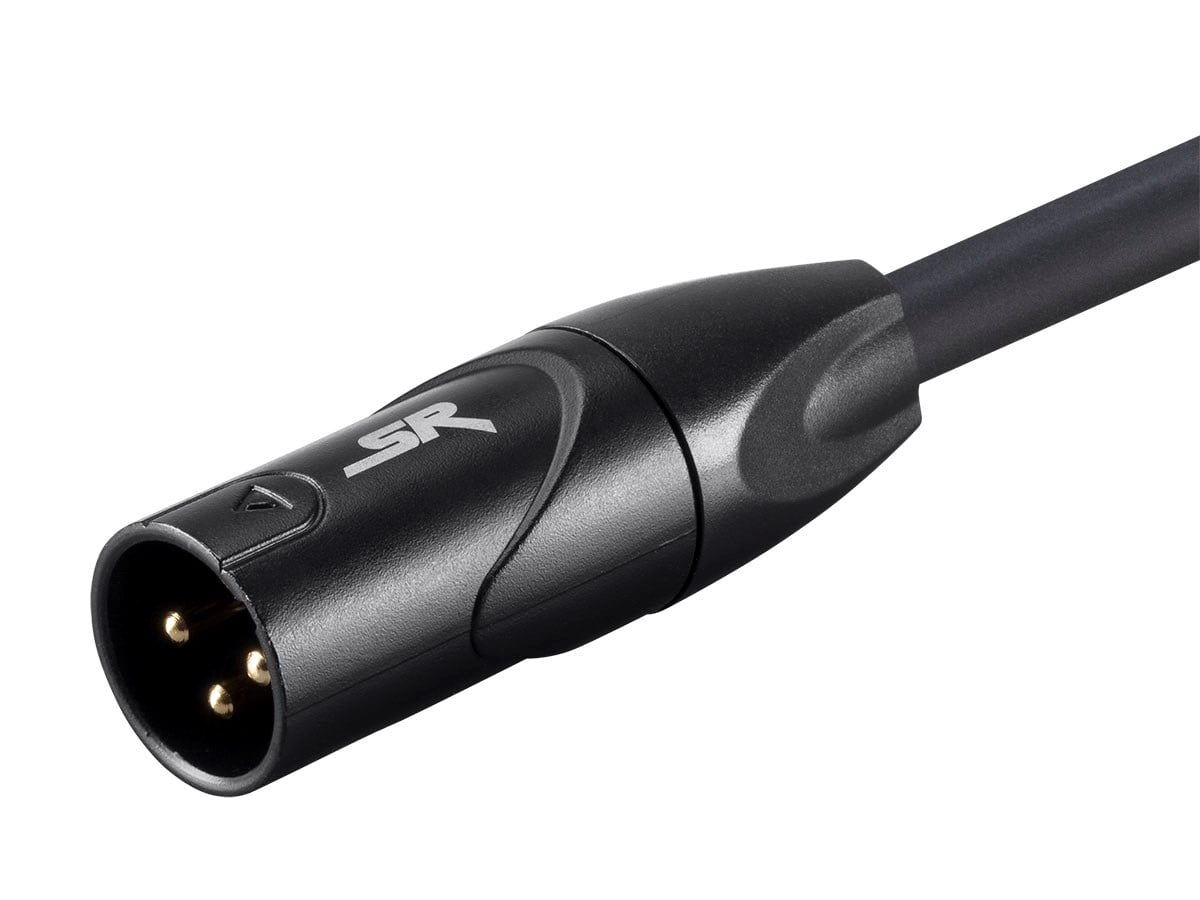 Monoprice XLR Male to 1/4 Inch TRS Male Cable - 15 Feet - Black | 16AWG, Gold Plated - Stage Right Series
