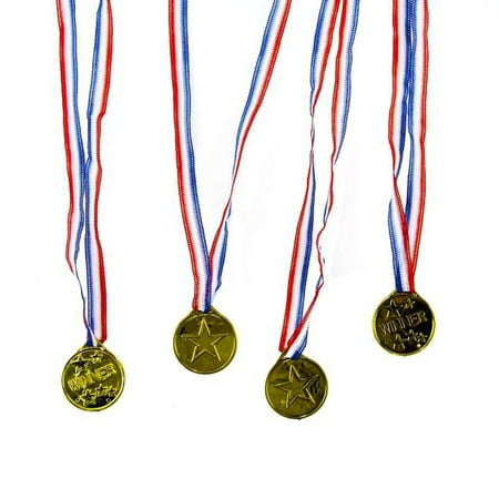 Dazzling Toys Star Winner Award Gold Medal Necklaces For Kids And Adults18 Pce Per Pack