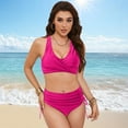 thumbnail image 6 of Wamejoo Women's High Waisted Bikini Set Tummy Control 2 Piece Swimsuit for Women Push Up Twist Front Bathing Suit 2026 (Hot Pink, L), 6 of 9
