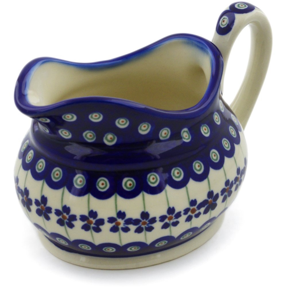Polish Pottery 18 oz Gravy Boat Hand Painted in Boleslawiec, Poland + Certificate of