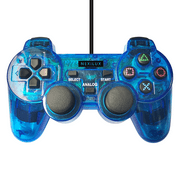 PS2 Controller Compatible with Sony Playstation 2 & Ps1 / PS one, Clear Blue