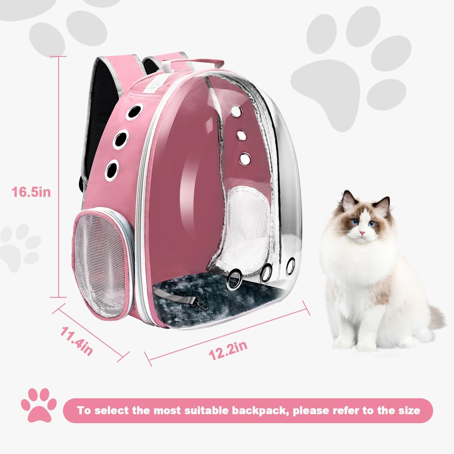 Airline-Approved Cat & Small Dog Backpack Carrier – Transparent Bubble Space Capsule Travel Bag for Hiking & Outdoor Use