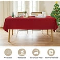 thumbnail image 6 of Parojati Textured Linen Tablecloth Rectangle 52×70 inch Waterproof Wrinkle-Free Stain Resistant Table Cloth Wipeable Spill-Proof Linen Dining Table Cover,Red, 6 of 8