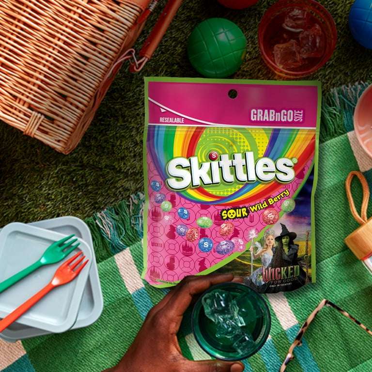 Skittles Darkside Sour Berry Tropical Chewy Candy Mix - 174g Bag