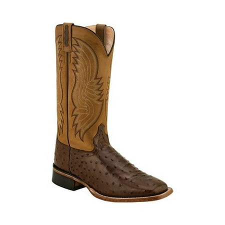 Ostrich Skin Boots - Men's Old West Faux Ostrich Print Western Boot