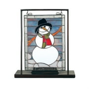 Meyda Lighting 9.5"W X 10.5"H Snowman Lighted Mini Tabletop Window