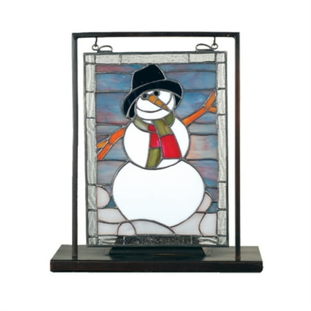 Meyda Lighting 9.5"W X 10.5"H Snowman Lighted Mini Tabletop Window