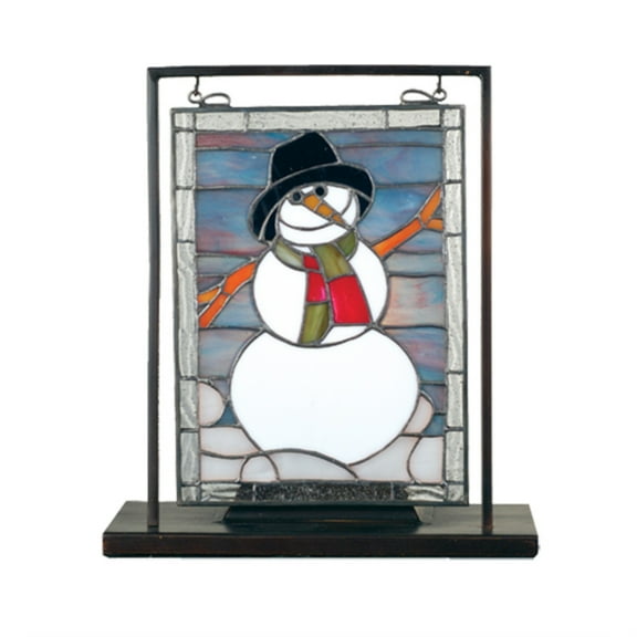 9.5"W X 10.5"H Snowman Lighted Mini Tabletop Window
