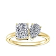 thumbnail image 1 of 1.00 Carat Excellent Radiant & Pear Cut Real Diamond Latest Design Two Stone Ring for Ladies Solid 14K Yellow Gold Size 7.5, 1 of 8